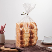 Sacs d'emballage pour pain en PE transparents avec logo imprimé personnalisé, sacs en plastique pour pain à soufflet avec fermeture torsadée, sacs à pain personnalisés, emballage plastique