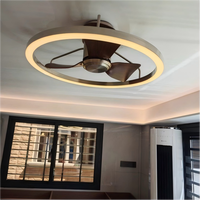 Ventilateur de plafond LED moderne pour la décoration intérieure, moteur DC, aluminium, variateur de couleur, 6 vitesses, 42 pouces, télécommande, 3 CRI élevés