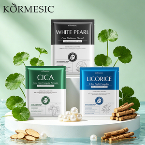 Mascarilla Facial Coreana KORMESIC con Certificación Bpom, Etiqueta Privada, 25ml, Perla Blanca, Antioxidante, Regaliz, Iluminadora, Cristal - Product Image 1