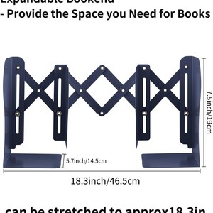 Adjustable Bookends <b>Extendable</b> Book Rack Plastic For <b>Desk</b> Bookshelf Storage Organizing Heavy Books Support Stand - Product Image 2