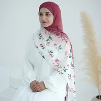 2025 nouveauté mode imprimé fleuri arabe musulman femmes en mousseline de soie tête écharpe Hijabs femmes musulmanes