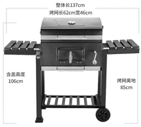 Four à barbecue en fer portable pour jardin extérieur Camping fête hauteur réglable petit chariot à charbon de bois gril de barbecue pliable pour un usage domestique