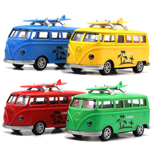 1:32 T1 Stationwagen met Skateboard Bus Vintage Auto Model van metaal Ornament Automodel Speelgoed - Product Image 3