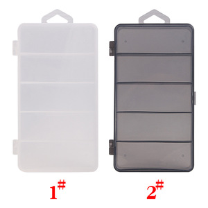 Boîte à leurres en Pvc imperméable, 5 compartiments, taille moyenne, étui de rangement portable pour matériel de pêche, gris et blanc - Product Image 3