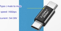 Adaptateur de convertisseur OTG USB 3.1 C mâle/femelle vers USB Type C femelle Charge rapide 10Gbps 5A pour utilisation sur téléphone portable