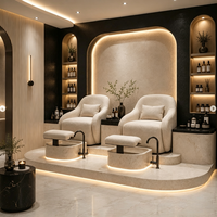 Présentoir rétroéclairé par LED pour établi de coiffure avec éclairage LED pour les salons haut de gamme