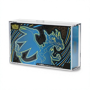 Étui de protection en acrylique moderne et écologique pour collection Pokémon Mega Phantom <span class=keywords><strong>Charizard</strong></span> X <span class=keywords><strong>Ex</strong></span> Ultra-Premium, boîte de présentation bleue UPC - Product Image 1