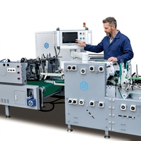 Machine de pliage et de collage automatique JY650/850/1100 pour boîtes pré-pliées à 3 volets, pliage à 135°, avec moteur servo haute vitesse pour l'emballage de sacs en plastique