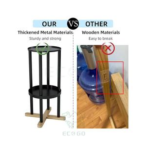 Organic Bamboo Two-Tier <b>Water</b> <b>Dispenser</b> New Upgrade Floor Stand with Double Tiers for Convenient <b>Water</b> or Spice Storage - Product Image 2
