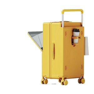 Valise grande capacité 28 pouces à ouverture frontale avec serrure, valise de voyage unisexe, roues pivotantes à 360 degrés, couleurs macaron, couleur unie - Product Image 5