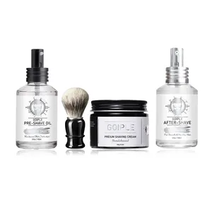 Handelsmarke SHAVING CREAM Sandelholz Bio PRE SHAVE Herren Rasier set AFTER SHAVE Balsam Lotion Rasierschaum für Herren Set