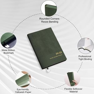 Planificador Semanal y Mensual 2024-2026, Agenda Escolar con Cubierta Flexible Suave, Papel Grueso de Primera Calidad para la Escuela, el Trabajo y la Oficina, Verde - Product Image 5