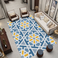 Tapis de salon rectangulaire en fibre de polyester, style patchwork classique européen, prix d'usine, décoration intérieure