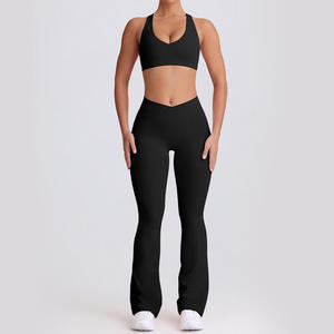 Conjunto de Pantalones de Yoga de Cintura Alta y Sujetador Deportivo para Mujer, Ropa Deportiva Ligera y Transpirable para Gimnasio y Fitness - Product Image 3
