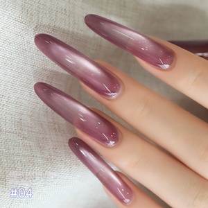 XEIJAYI Nouveau vernis à ongles gel UV effet œil de chat longue durée, perles de verre bleu <span class=keywords><strong>aurore</strong></span> et violet foncé, pour salon de manucure - Product Image 4