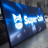Boîte à lumière LED RVB à flux lumineux, enseigne rétroéclairée en tissu extensible, affichage publicitaire personnalisé pour café et boutique en extérieur
