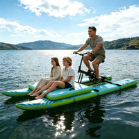 Vélo aquatique gonflable à grande plateforme avec double pontons, vélo à pédales aquatique, équipement de loisirs aquatiques