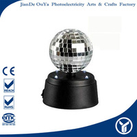 Décoration de lumière de scène de club de discothèque de 3 pouces personnalisée 9x9x11.5cm boule de miroir en verre rotative rougeoyante
