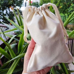 Factory Wholesale Durable Cotton Drawstring <b>Bag</b> Custom Logo Printed Drawstring <b>Bag</b> Canvas Jewelry <b>Bag</b> With Double Cotton <b>Strings</b> - Product Image 2