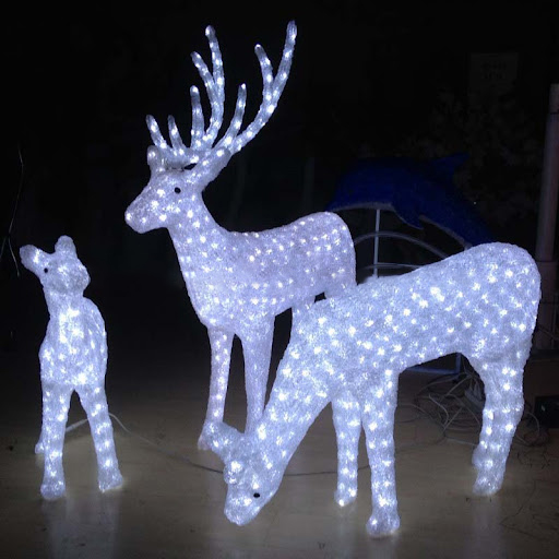 Outdoor Giant Christmas Reindeer With Led Light Waterproof Moving Reindeer Christmas Moving Reindeer