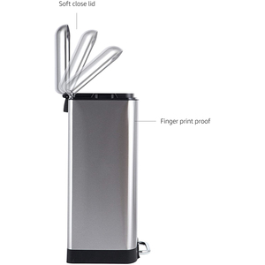 <span class=keywords><strong>Cubo</strong></span> de <span class=keywords><strong>Basura</strong></span> de Cocina de Acero Inoxidable de 40 Litros, Rectangular, con <span class=keywords><strong>Pedal</strong></span> y Cierre Diario, Gran Venta 2024 - Product Image 3