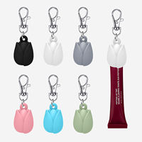 Porte-clés personnalisé en silicone pour capuchon de gloss ou baume à lèvres, portable et facile à emporter, avec breloque pour capuchon de baume