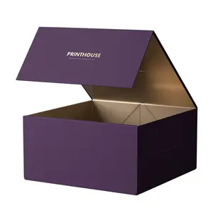 Custom logo size colorful printing luxury white recyclable cardboard gift paper boxes with magnetic lid closure for packaging