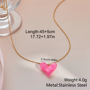 Collana Estiva 2026 Nuovo Design <span class=keywords><strong>in</strong></span> Acciaio Inossidabile Placcato Oro PVD con Ciondolo <span class=keywords><strong>in</strong></span> Resina - Product Image 3