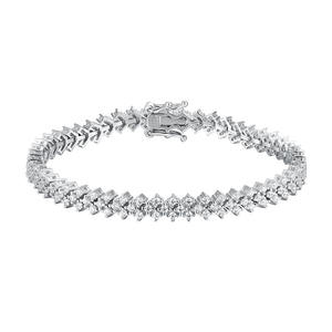 Women's Sterling Silver Single Row Full Diamond Tennis Chain Elegant Ins Niche Design <b>Inspired</b> Moissanite <b>Bracelet</b> - Product Image 1