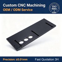Plaque de montage en aluminium usinée CNC sur mesure, panneau de fixation d'équipement multi-trous anodisé noir, matériel d'automatisation OEM ODM
