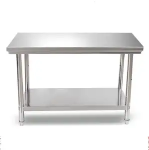 वाणिज्यिक बरतन रेस्तरां वर्किंग टेबल/201 304 स्टेनलेस स्टील प्रेप टेबल स्टेनलेस स्टील वर्कटेबल