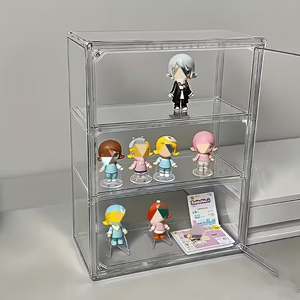 Boîte de rangement transparente en acrylique à 3 niveaux anti-poussière pour figurines et jouets, présentoir empilable en plastique transparent - Product Image 5