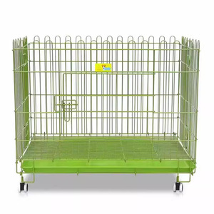 Lejia Pet Cage Steel Wire <b>Rectangle</b> Foldable With Tray For Dog Small And Medium Sized - Product Image 1