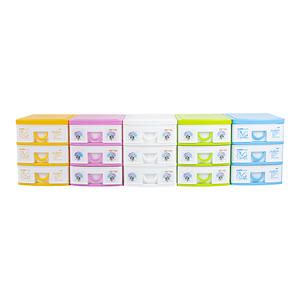 Modern 3-<b>Drawer</b> PP <b>Plastic</b> Stackable Toys Organizer <b>Storage</b> Cabinet with Space-Saving Design 18.8x15.4x25 cm - Product Image 6