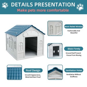 Nueva Casa para Perros de Plástico PP, Caseta Exterior Impermeable, Resistente a los Rayos UV, Aislada, con Ventilación, Sólida, para Perros Pequeños - Product Image 4