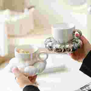 Tazas de Cerámica de Porcelana al por Mayor con Tapas, Tazas Portátiles para Café, Leche, Agua, Cerveza, Regalos de Viaje, Taza con Estampado de Flores Personalizable - Product Image 3