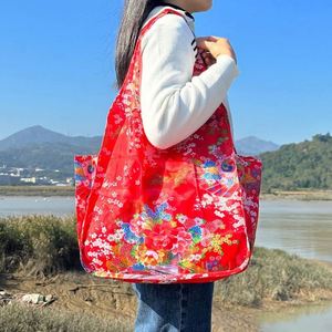 Sac fourre-tout extensible robuste, grand format, réutilisable, en polyester 210D, avec poche, pour les courses - Product Image 6