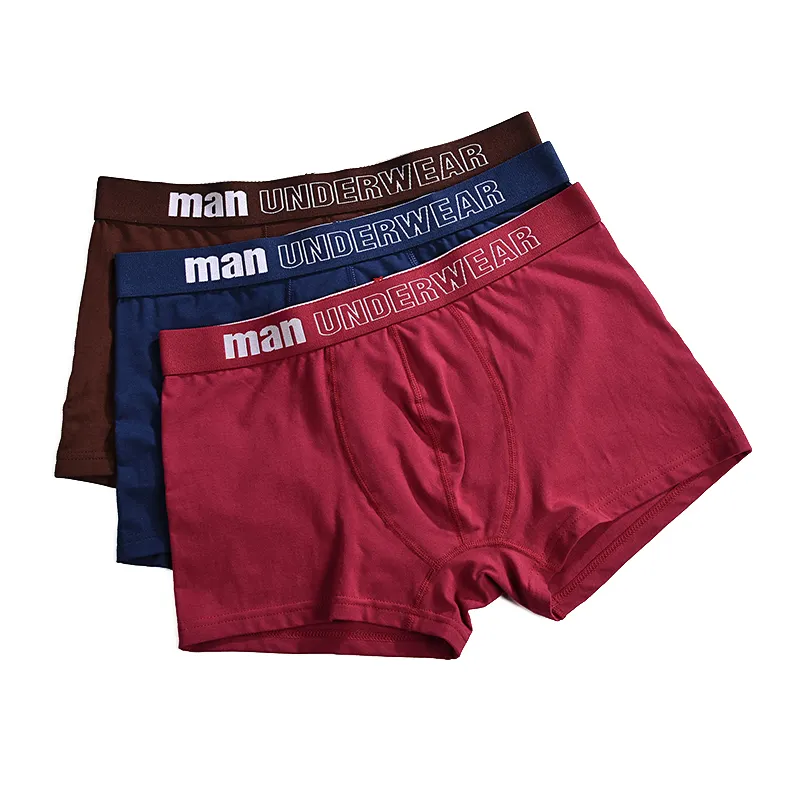Wholesale cheap breathable sexy custom men 95%cotton and 5%spandex oem logo brand underwear mens underwear boxer briefs