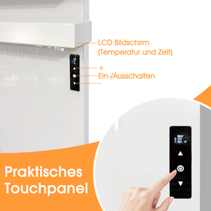 Calentador de Baño Inteligente de Grafeno Infrarrojo con Toallero Calefactado, Vidrio Templado, Control Táctil WiFi, IPX4 - Product Image 3