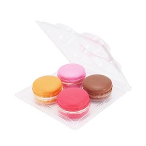 Bán Sỉ Hộp Đựng Macaron Vỉ 4 Ngăn Vỏ Sò Bằng Nhựa Khay Đựng Macaron Bao Bì Có Nắp - Product Image 1