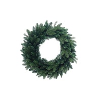 Guirlande de Noël artificielle ronde non éclairée, réaliste, en branches de peuplier vertes, pour porte d'entrée, mur, fenêtre, décoration de fête à domicile