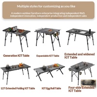 Table pliante rectangulaire portable Amano Jumbo IGT en alliage d'aluminium avec accoudoirs pour camping, pique-nique, barbecue, usage tactique
