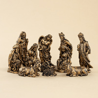 Set de 11 Piezas de Adornos de Estatuas de Personajes de Gerencia, Estilo Transfronterizo, Resina Epoxi, Escultura Artística, Artesanía Navideña