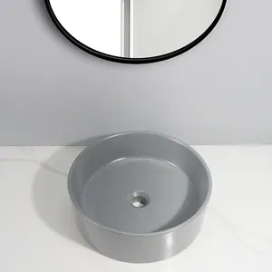 Tarpul 2023 vendita calda Grey pietra ceramica arte lavabo lavello rotondo piano da tavolo per Hotel e centro commerciale sanitari per uso bagno