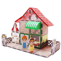 Ensemble de tuiles magnétiques Scène de café, blocs de construction éducatifs STEM pour enfants, multiples modes de jeu, jouet de maison de jeu d'imitation