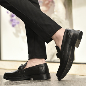 Mocasines de Cuero Genuino para Hombre, Transpirables, con Hebilla Texturizada, para Oficina y Negocios, Primavera - Product Image 3