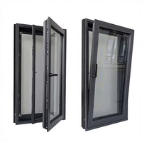 Ventana Abatible de Aluminio de Grado Profesional con Doble Acristalamiento y Sellado Impermeable, Ventanas de Aluminio con Rotura de Puente Térmico