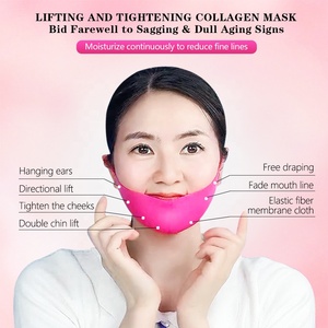 <span class=keywords><strong>Masque</strong></span> liftant V-Line rose viral OEM à marque privée, sculptant la mâchoire au collagène, logo personnalisé, faible MOQ, 1000 unités, vegan, vente en gros, ODM - Product Image 1