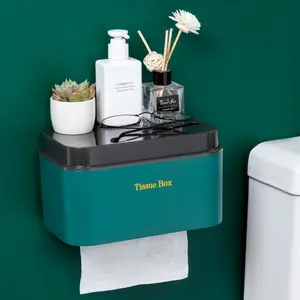 Laci Dinding Kotak Tisu Tahan Air Toilet Tisu Pemegang Punch-Free Kamar Mandi Kertas Pemegang Kotak Penyimpanan