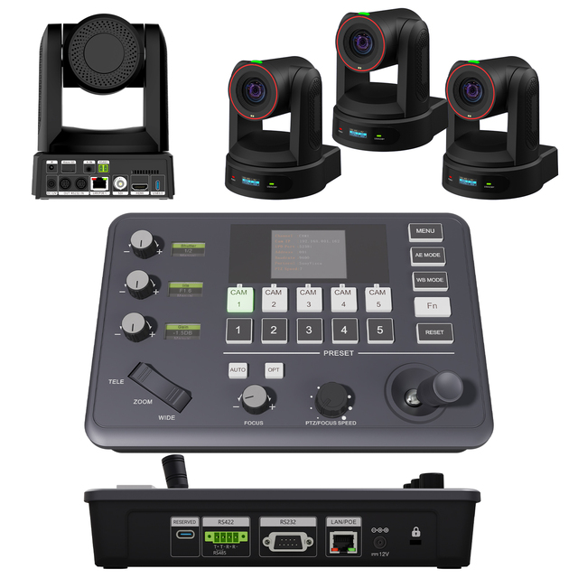 Live Streaming Church for 4pcs 1080 10/20/30x Zoom NDI PTZ Conference Camera USB3.0/HDMI/IP Steaming POE+Video Mixer Switcher